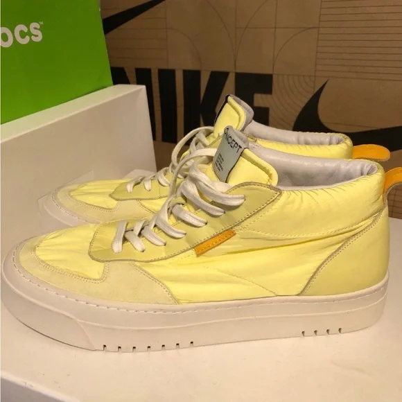 ONCEPT Los Angeles High top Sneakers Pale Lime New - Picture 7 of 8